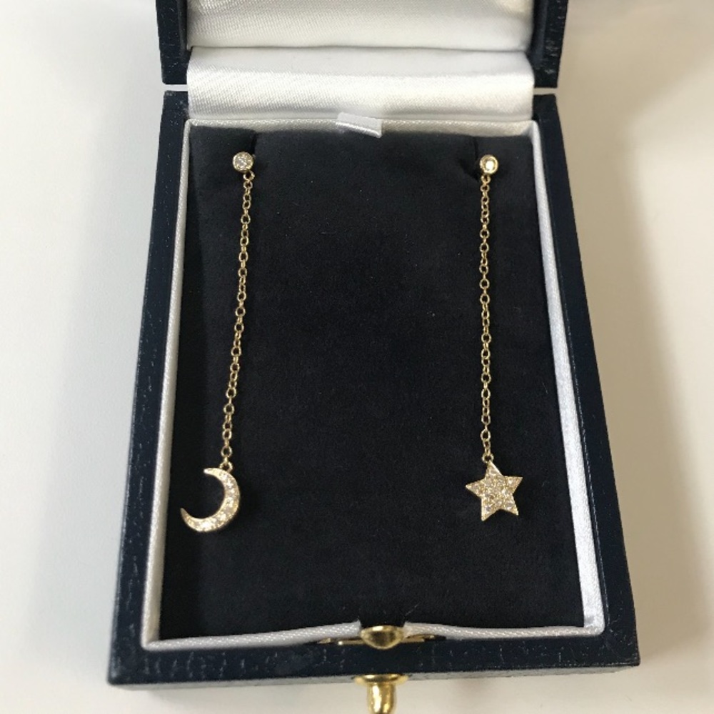 Star Moon Hanging Earrings